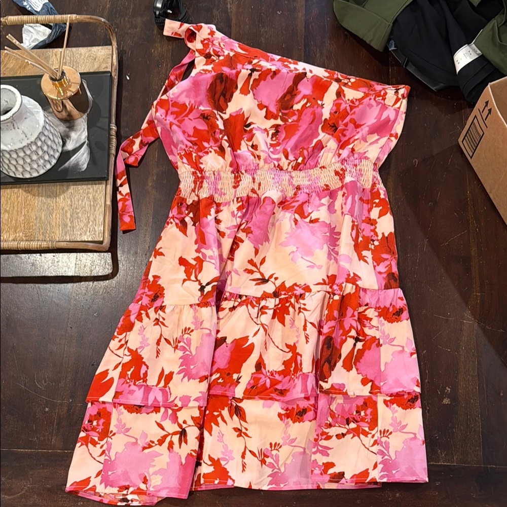 Floral One-Shoulder Dress